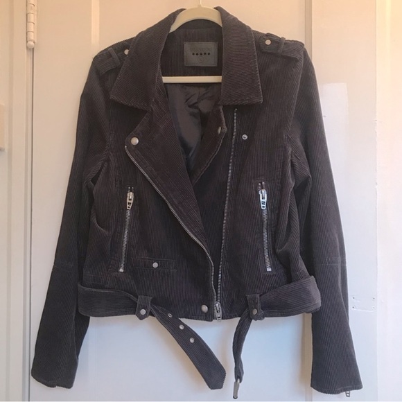 BlankNYC Corduroy Moto Jacket Navy Twilight Zone size Large - Picture 1 of 13